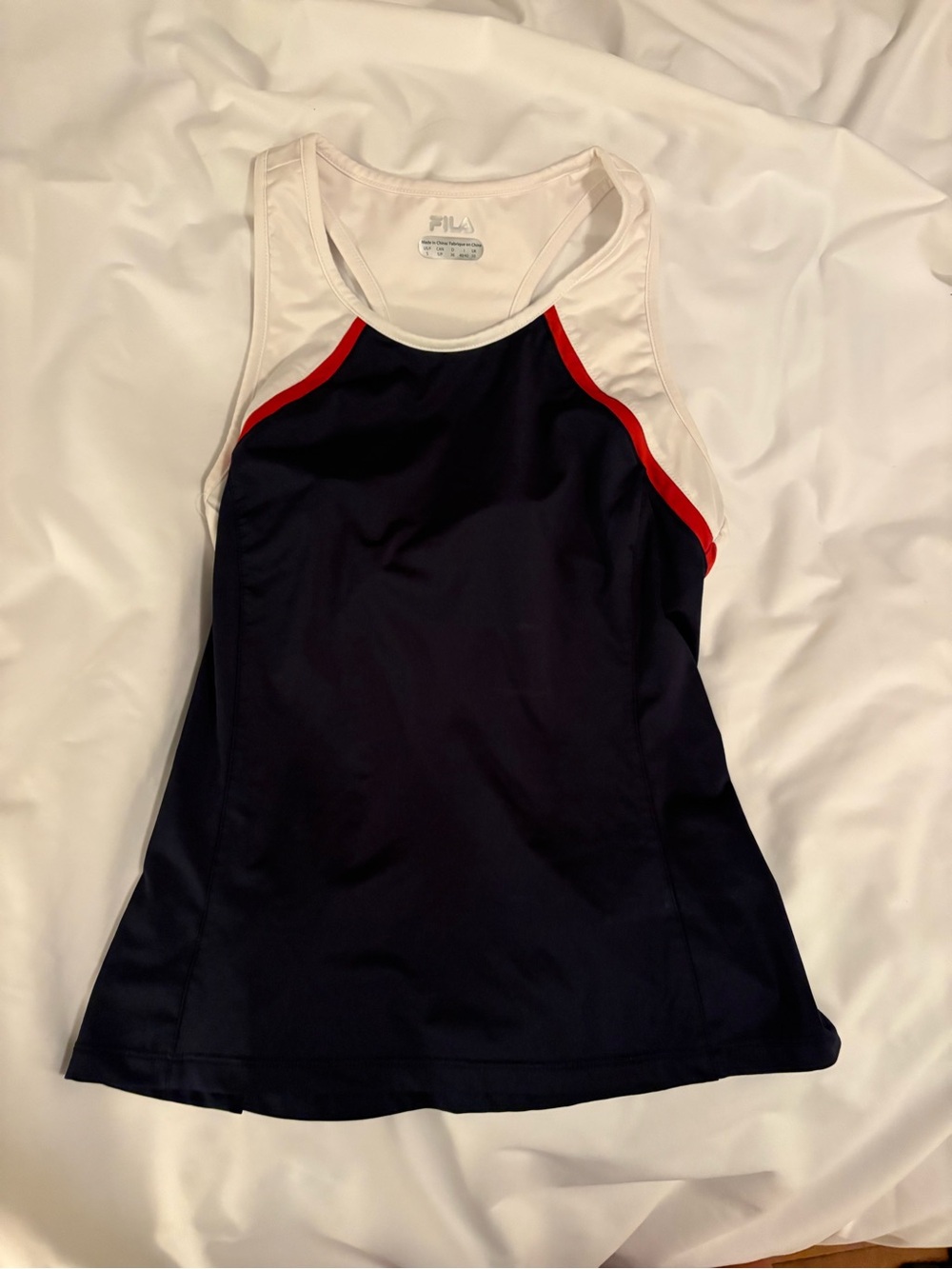 FILA Women's Navy and White Athletic/Tennis Tank